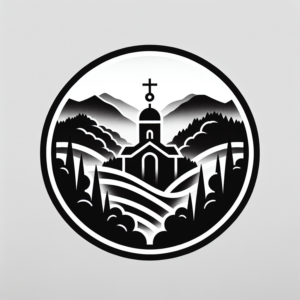 Елегантан црно бели лого за сајт посвећен Православном Храму Светог Пантелејмона на планини Дивчибаре место природ, мира, одмора, оаза духовна.